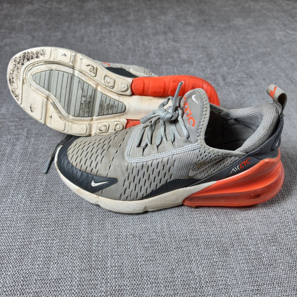 Nike Air Max 270 Kids 5.5Y Beige Orange 943345-039 Mesh Athletic Sneakers